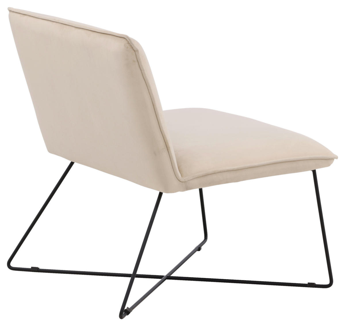 FÅTÖLJ i metall, plast, textil svart, vit  - vit/beige, Design, metall/textil (61,5/82,5/72cm) - Livetastic
