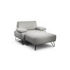SESSELSET in Chenille Hellgrau  - Hellgrau/Schwarz, Design, Textil/Metall (114-142/85/86-94cm) - SENSOO