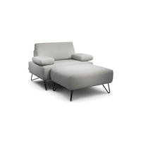 SESSELSET in Chenille Hellgrau  - Hellgrau/Schwarz, Design, Textil/Metall (114-142/85/86-94cm) - SENSOO
