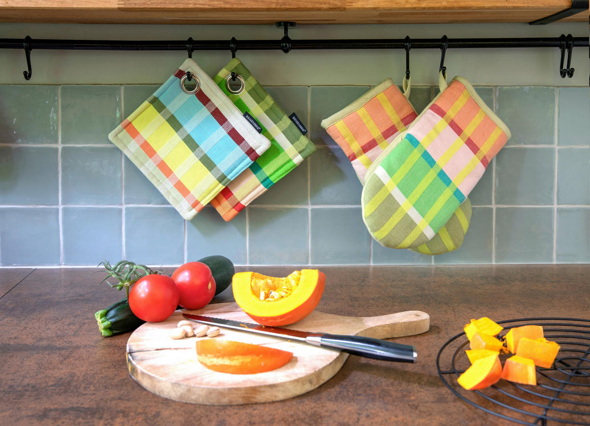 TOPFLAPPEN Gelb, Pastellblau  - Pastellblau/Gelb, Basics, Textil (18,5/18,5/2cm)