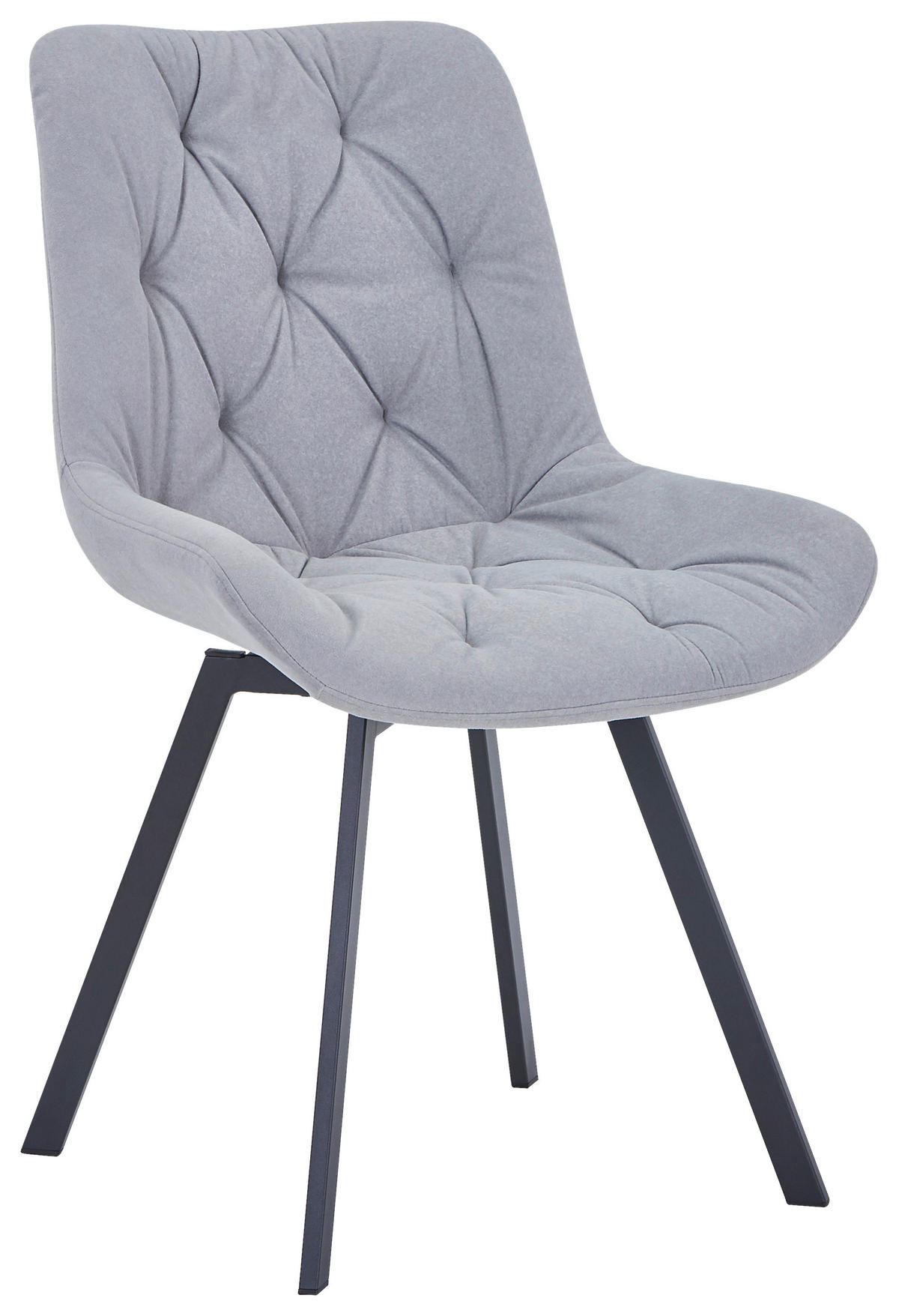 STUHL  in Eisen Mikrofaser Metall, Textil  - Schwarz/Grau, Design, Textil/Metall (54/86/62.5cm) - Carryhome