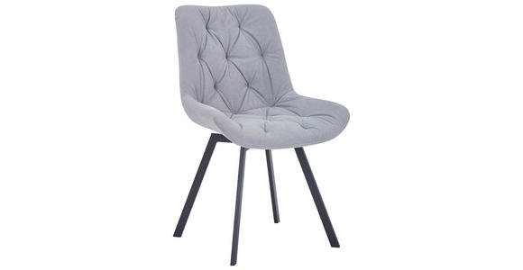 STUHL  in Eisen Mikrofaser Metall, Textil  - Schwarz/Grau, Design, Textil/Metall (54/86/62.5cm) - Carryhome