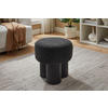 HOCKER Teddystoff Grau, Schwarz  - Schwarz/Grau, MODERN, Textil (50/49/50cm) - Livetastic