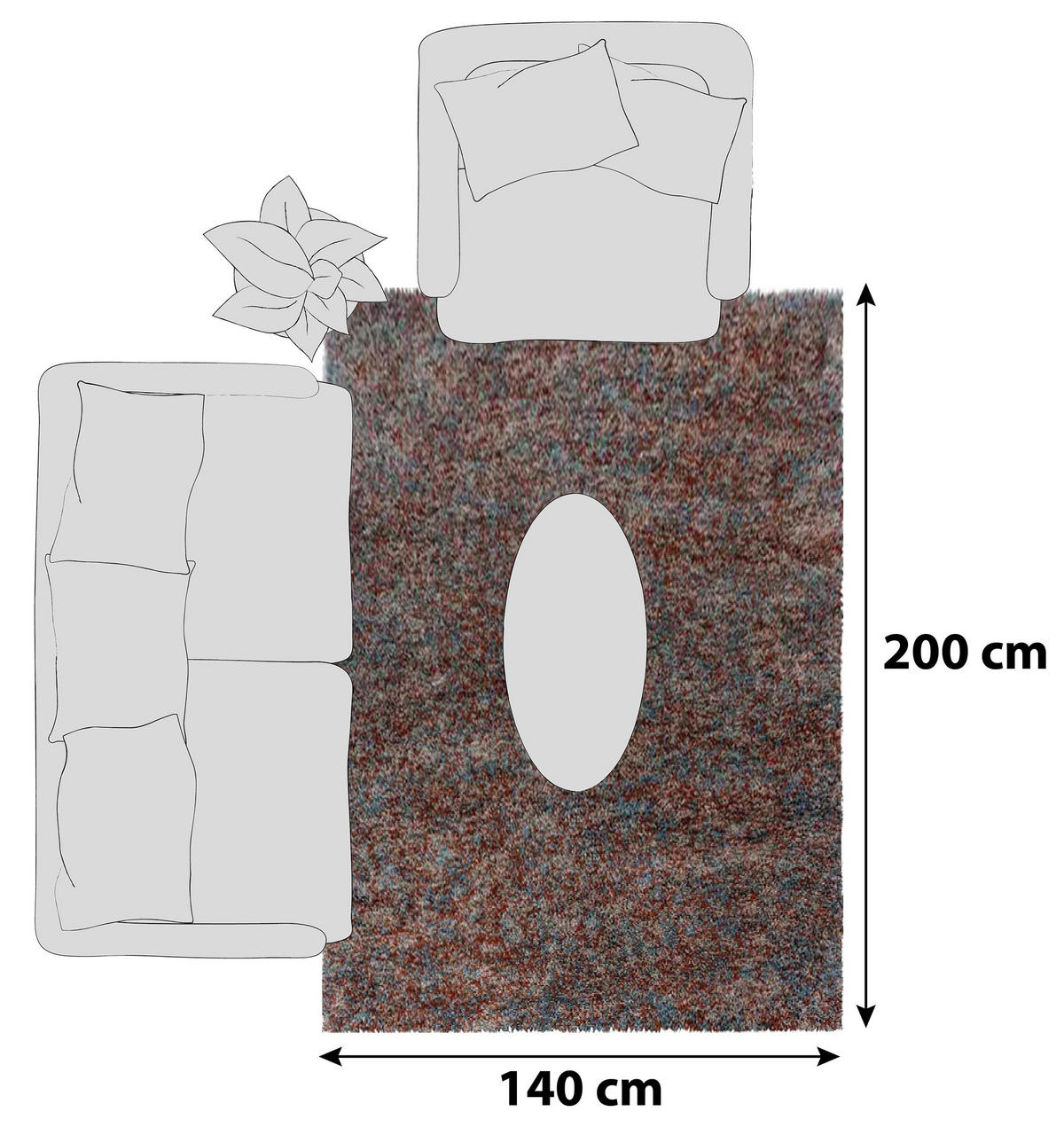 HOCHFLORTEPPICH 140/200 cm Enjoy Terracotta  - Terracotta, KONVENTIONELL, Textil (140/200cm)
