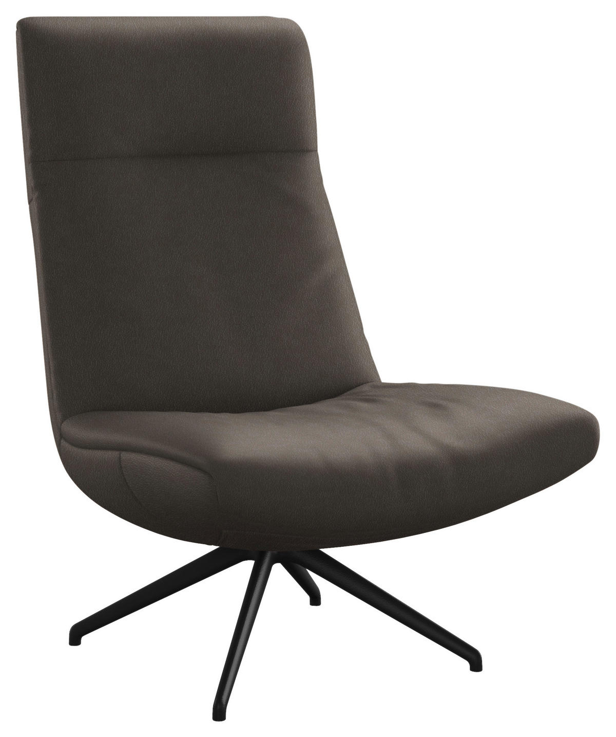 SESSEL Echtleder Graubraun  - Graubraun/Schwarz, Modern, Leder/Metall (74/105/92cm) - Johann Jakob