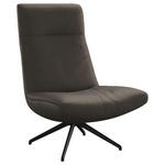 SESSEL in Echtleder Graubraun  - Graubraun/Schwarz, MODERN, Leder/Metall (74/105/92cm) - Johann Jakob