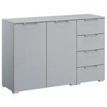 SIDEBOARD  in 120/81/42 cm  - Silberfarben/Hellgrau, Design, Holzwerkstoff/Kunststoff (120/81/42cm) - Novel