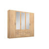 DREHTÜRENSCHRANK in Sonoma Eiche  - Alufarben/Sonoma Eiche, Modern, Holzwerkstoff/Kunststoff (226/229/54cm) - Rauch Möbel
