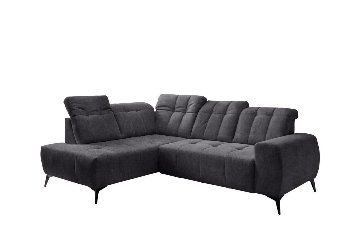 ECKSOFA Anthrazit Mikrofaser  - Anthrazit/Schwarz, MODERN, Textil/Metall (200/261cm) - Livetastic