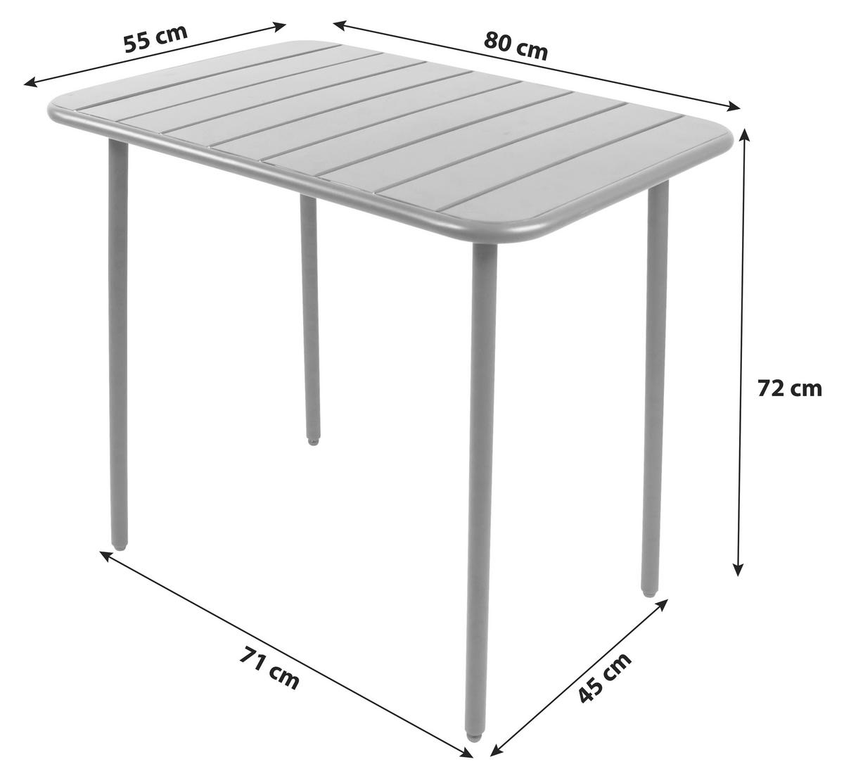 GARTENTISCH 80/55/72 cm Metall, Kunststoff Schwarz rechteckig  - Schwarz, Modern, Kunststoff/Metall (80/55/72cm) - Ambia Garden
