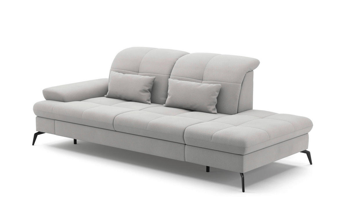 RÉCAMIERE in Flachgewebe Silberfarben  - Silberfarben/Schwarz, Konventionell, Textil/Metall (231/90/122cm) - Sit & More