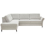 ECKSOFA  in Webstoff Ecru  - Ecru/Schwarz, KONVENTIONELL, Textil/Metall (201/277cm) - Dieter Knoll