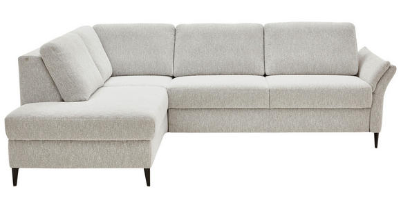 ECKSOFA Ecru Webstoff Schlaffunktion, Matratze  - Ecru/Schwarz, KONVENTIONELL, Textil/Metall (201/277cm) - Dieter Knoll
