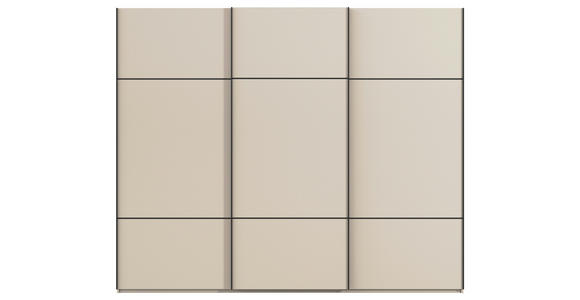 SCHWEBETÜRENSCHRANK 301/223/68 cm 3-türig Champagner - Champagner/Schwarz, KONVENTIONELL, Holzwerkstoff/Metall (301/223/68cm) - Novel