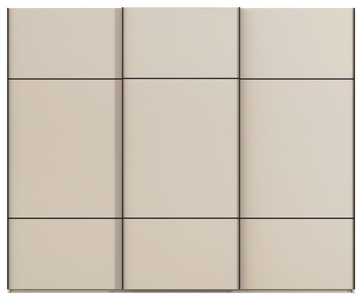 SCHWEBETÜRENSCHRANK 271/223/68 cm 3-türig Champagner  - Champagner/Schwarz, KONVENTIONELL, Holzwerkstoff/Metall (271/223/68cm) - Novel