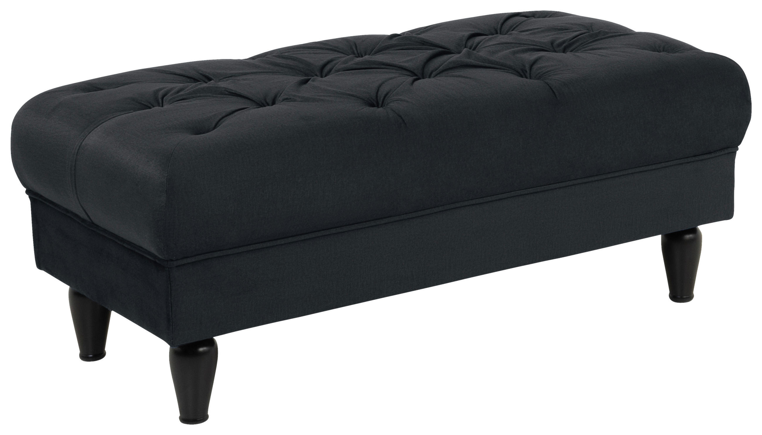 HOCKER in Textil Anthrazit  - Anthrazit/Schwarz, Design, Holz/Textil (110/44/56cm) - MID.YOU