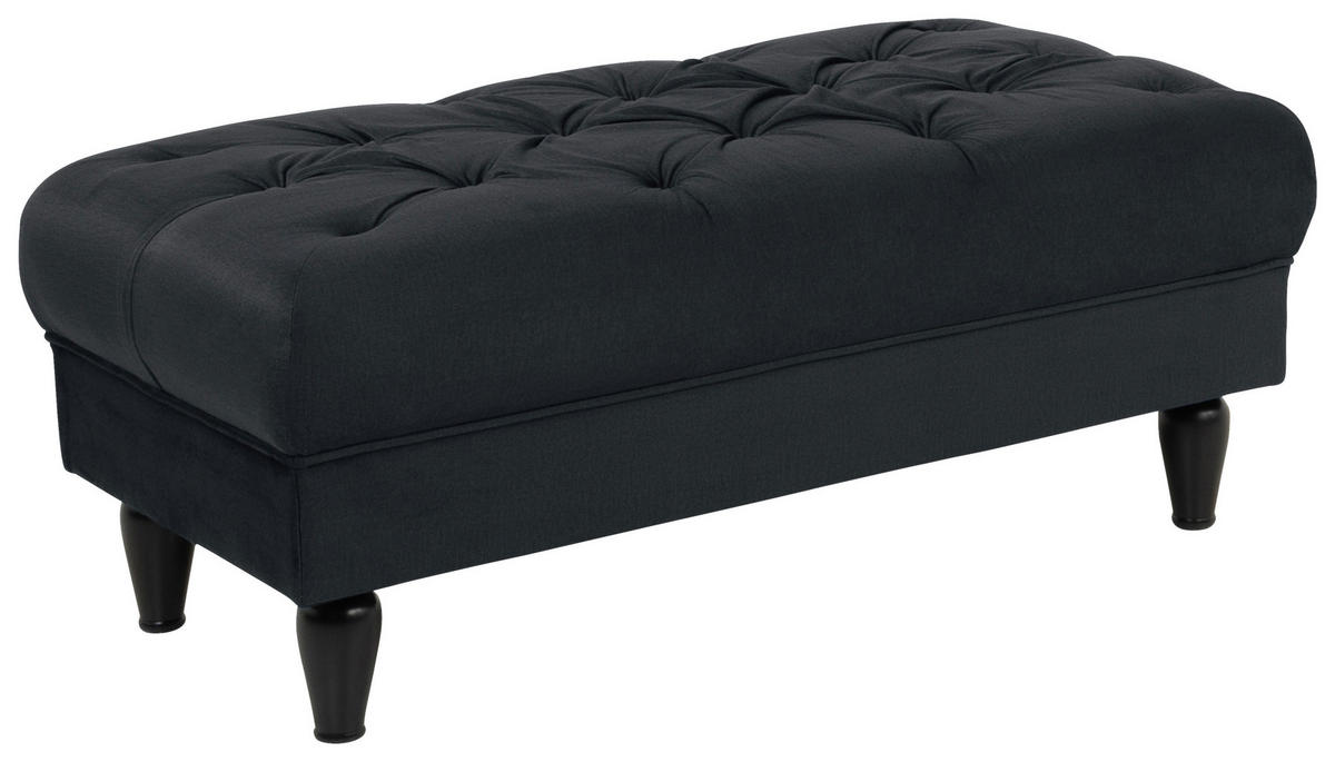 HOCKER in Textil Anthrazit  - Anthrazit/Schwarz, Design, Holz/Textil (110/44/56cm) - MID.YOU