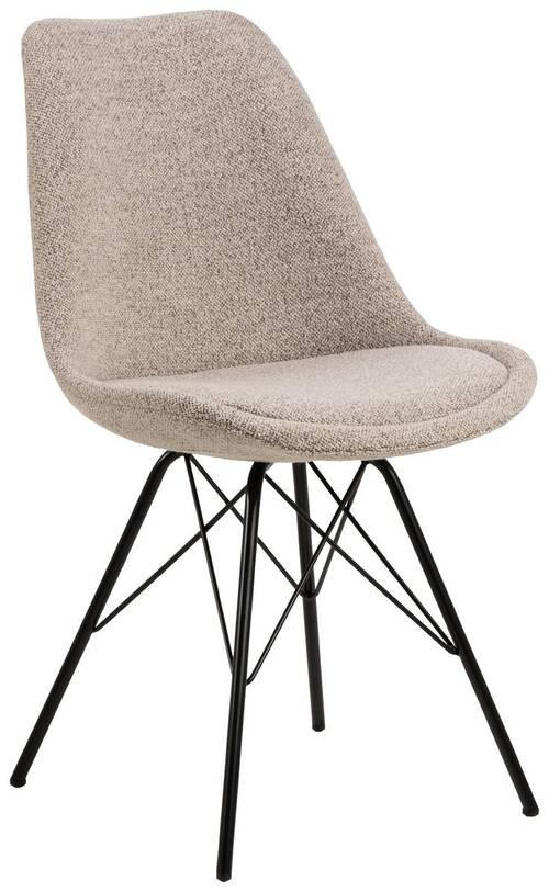 STUHL Bouclé Beige  - Beige/Schwarz, Design, Holz/Textil (48,5/85,5/54cm) - MID.YOU
