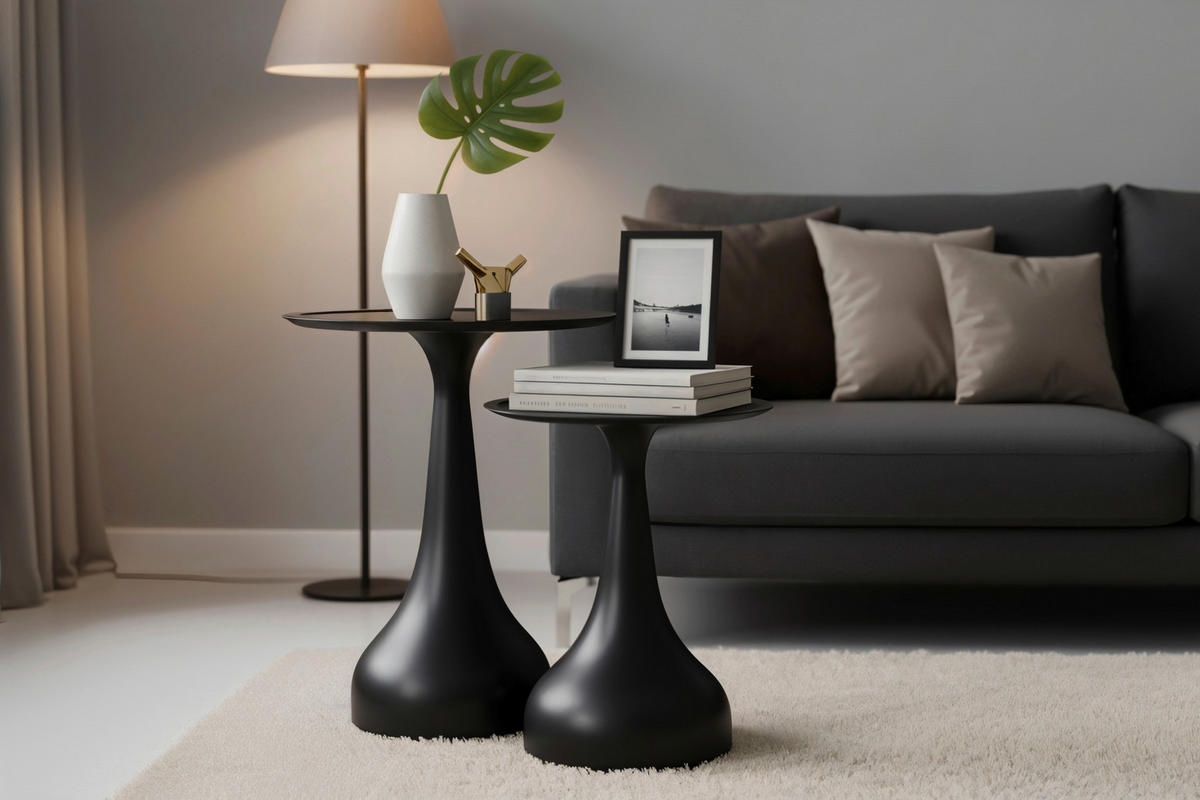 BEISTELLTISCH in Holz 46/46/59 cm  - Schwarz, Design, Holz (46/46/59cm) - MID.YOU