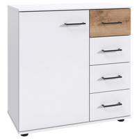 KOMMODE 81/83/41 cm  in Weiss, Plankeneiche  - Weiss/Plankeneiche, Konventionell, Holzwerkstoff/Kunststoff (81/83/41cm) - Carryhome
