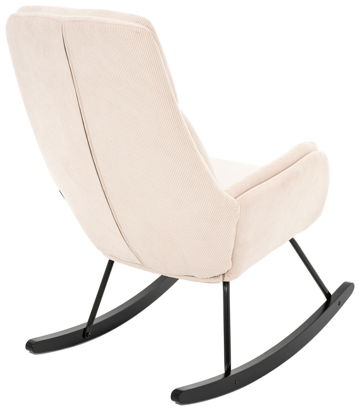SCHAUKELSESSEL in Cord Creme, Schwarz  - Creme/Schwarz, Design, Holz/Textil (70/105/87cm) - Livetastic