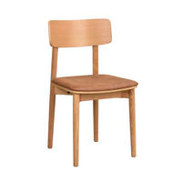 STOL läderimitation  - brun/ekfärgad, Klassisk, trä/textil (45/84/49cm) - Rowico