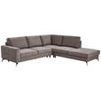 ECKSOFA Greige Chenille  - Greige/Schwarz, KONVENTIONELL, Textil/Metall (275/257cm) - Carryhome