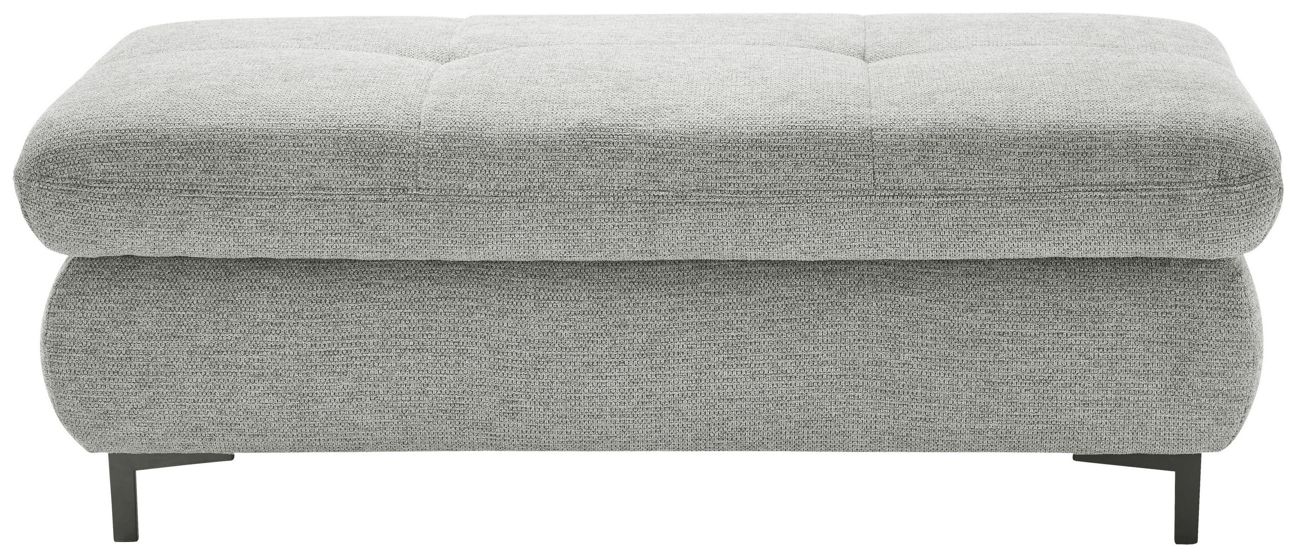 HOCKER AUFKLAPPBAR Webstoff Hellgrau - Hellgrau/Schwarz, KONVENTIONELL, Textil/Metall (129/49/64cm) - SetOne by Musterring
