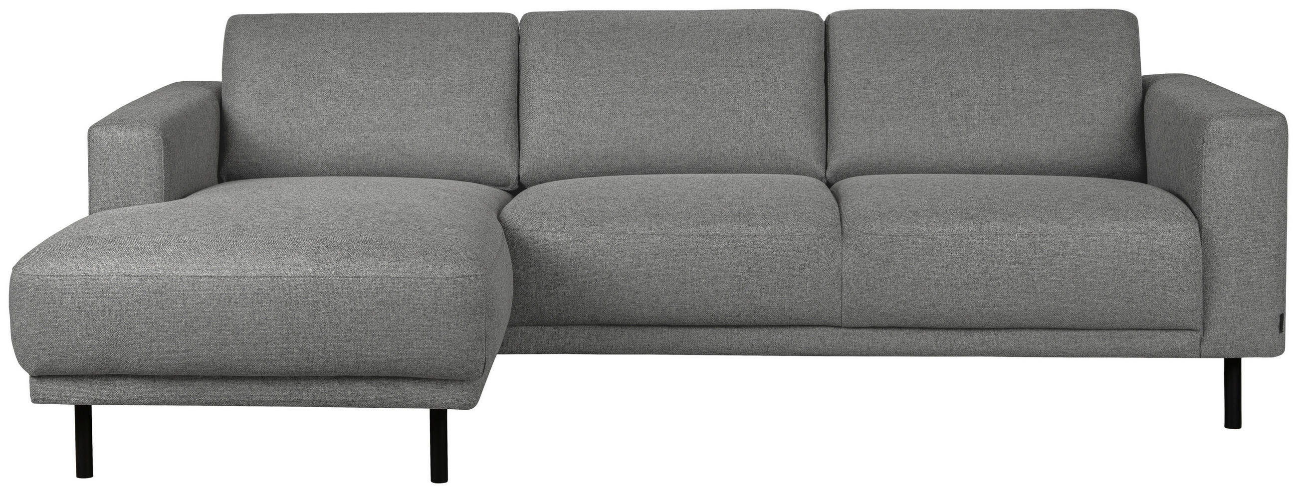 SOFFA i flatväv grå  - svart/grå, Design, metall/trä (238/78/142cm) - Pure Home Comfort