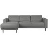 SOFFA i flatväv grå  - svart/grå, Design, metall/trä (238/78/142cm) - Pure Home Comfort