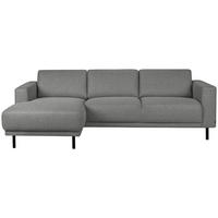 SOFFA i flatväv grå  - svart/grå, Design, metall/trä (238/78/142cm) - Pure Home Comfort