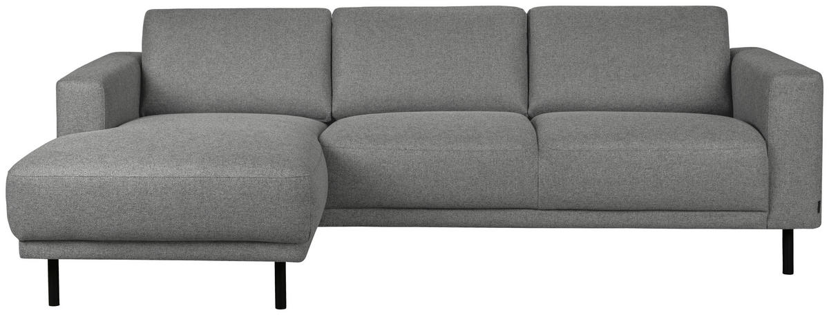 SOFFA i flatväv grå  - svart/grå, Design, metall/trä (238/78/142cm) - Pure Home Comfort