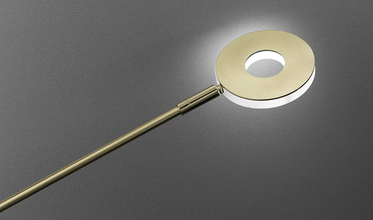 LED-STEHLEUCHTE - Messingfarben, Design, Glas/Metall (23/150cm) - Fischer & Honsel