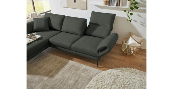 ECKSOFA  in Flachgewebe Grün  175-224/255-365 cm  - Schwarz/Grün, Design, Textil/Metall (175-224/255-365cm) - Dieter Knoll