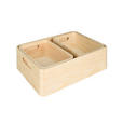 AUFBEWAHRUNGSBOXEN-SET - Naturfarben, Trend, Holz (36/25/11,5cm) - Ambia Home
