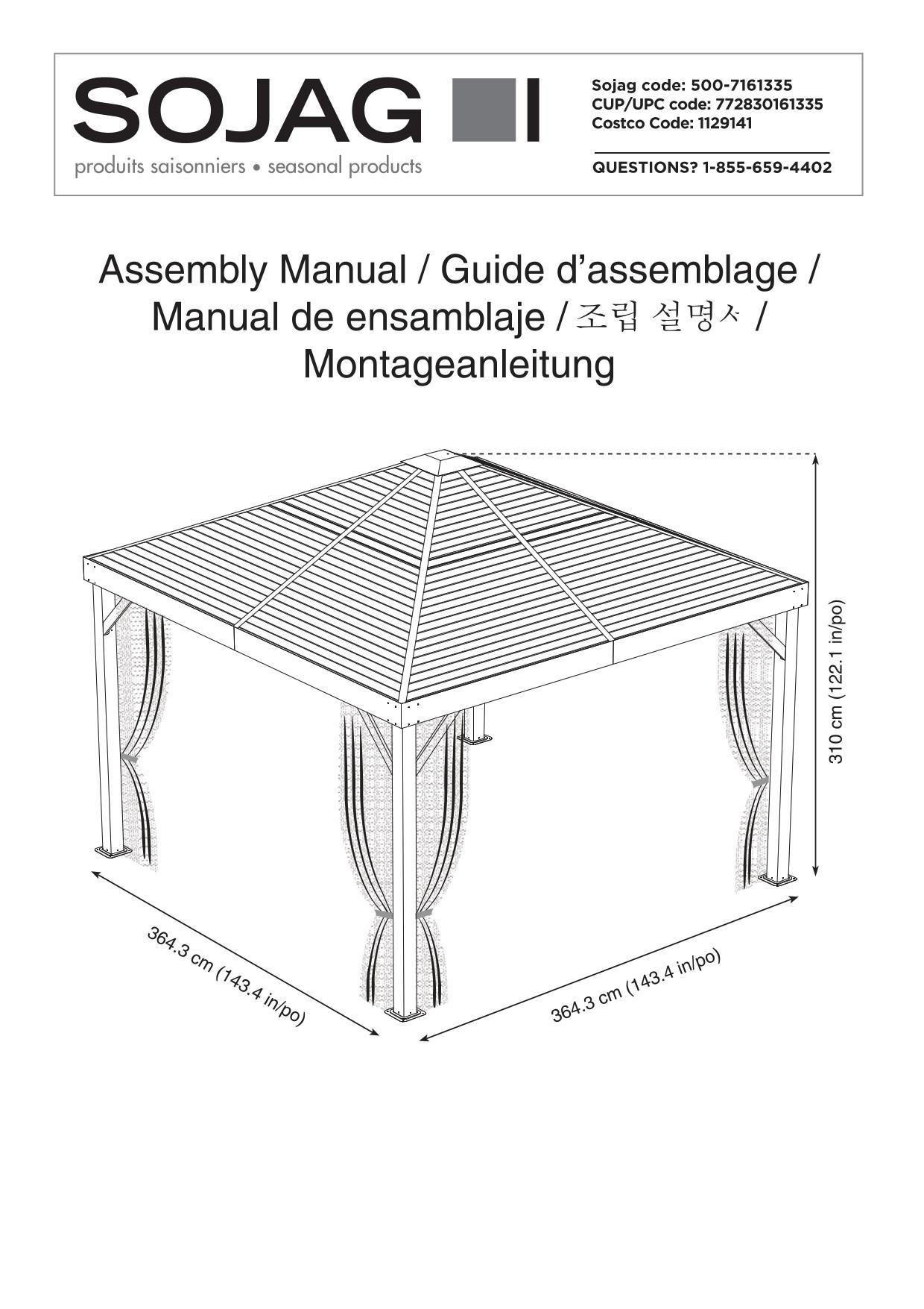 Thumbnail - Ambia Garden Pavillon, Metall, 363x310x363 cm, wetterbeständig, UV-beständig, rostfrei, Sonnen- & Sichtschutz, Pavillons...