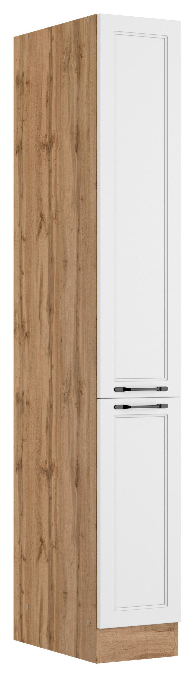 APOTHEKERSCHRANK 30/200/60 cm  in Weiß, Eiche Wotan  - Eiche Wotan/Schwarz, LIFESTYLE, Holzwerkstoff/Metall (30/200/60cm) - Held