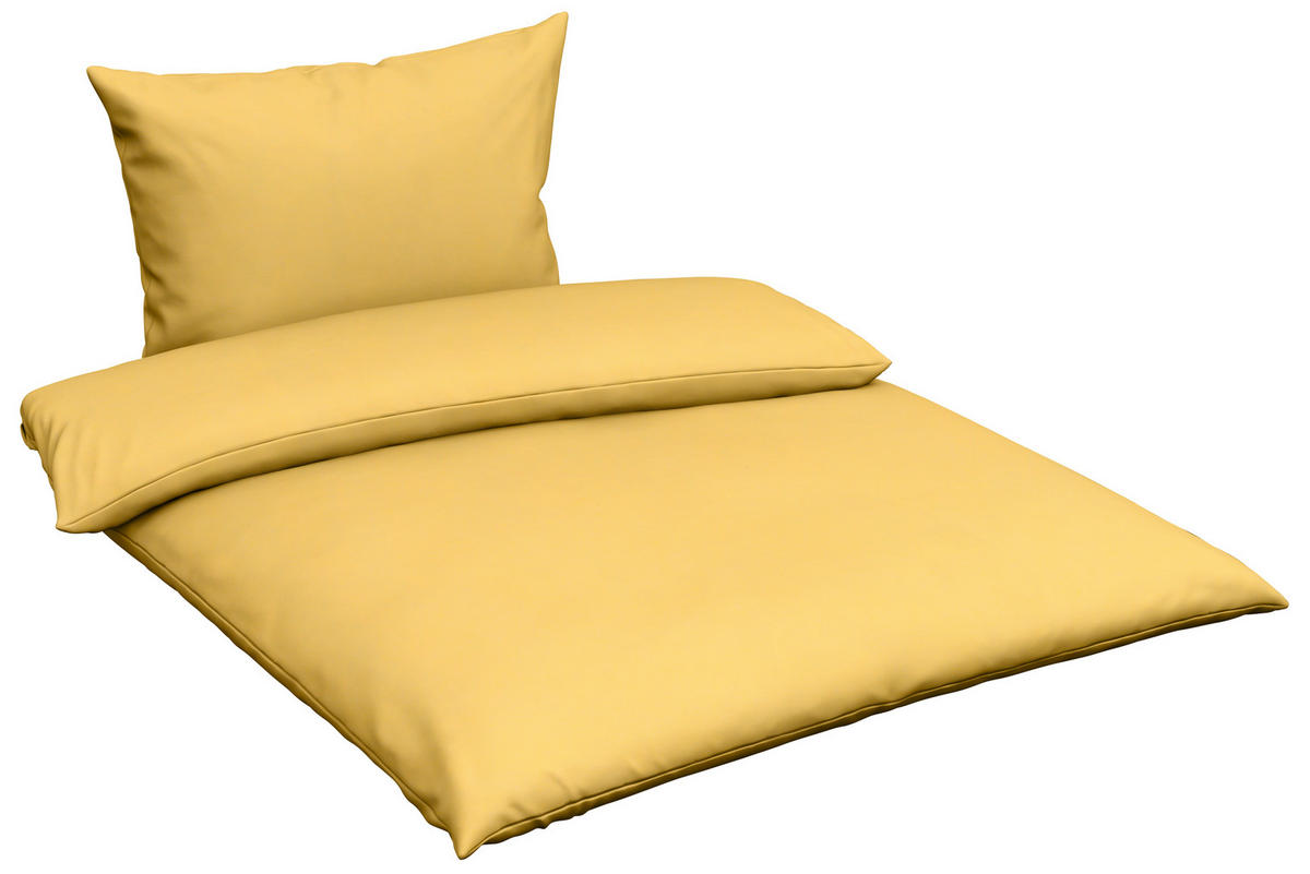POSTEĽNÁ BIELIZEŇ, perkál, žltá, 140/200 cm - žltá, Basics, textil (140/200cm) - Bio:Vio