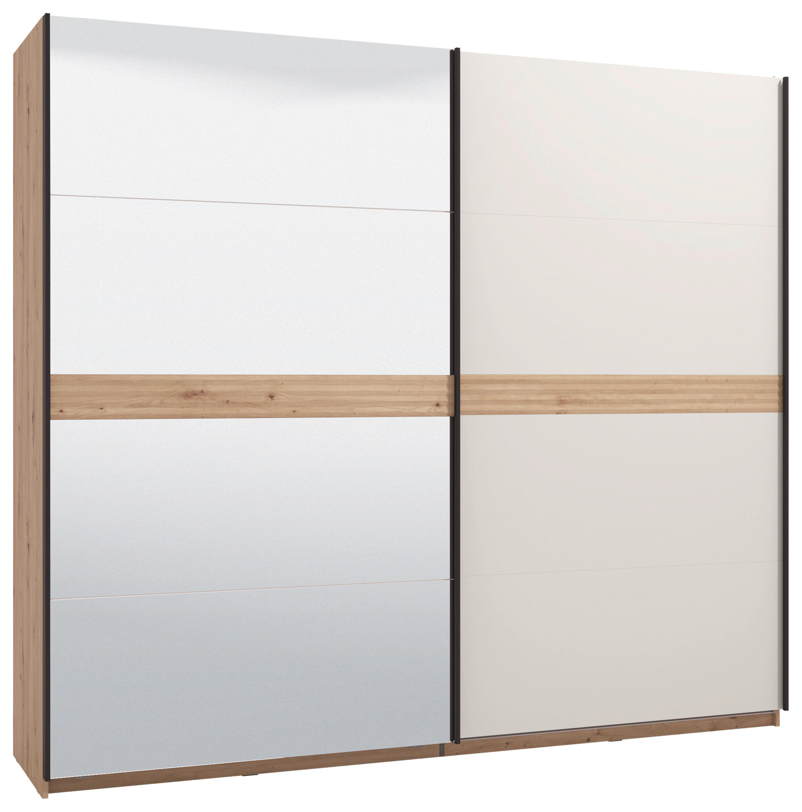 SKRIŇA S POS. DVER. – HOR.VED, kašmírová, dub artisan, 245/217/62 cm - čierna/kašmírová, Konventionell, kov/kompozitné drevo (245/217/62cm) - Xora