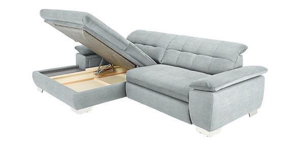 ECKSOFA  in Mikrofaser Platinfarben  180/265 cm  - Platinfarben/Chromfarben, Design, Textil/Metall (180/265cm) - Carryhome