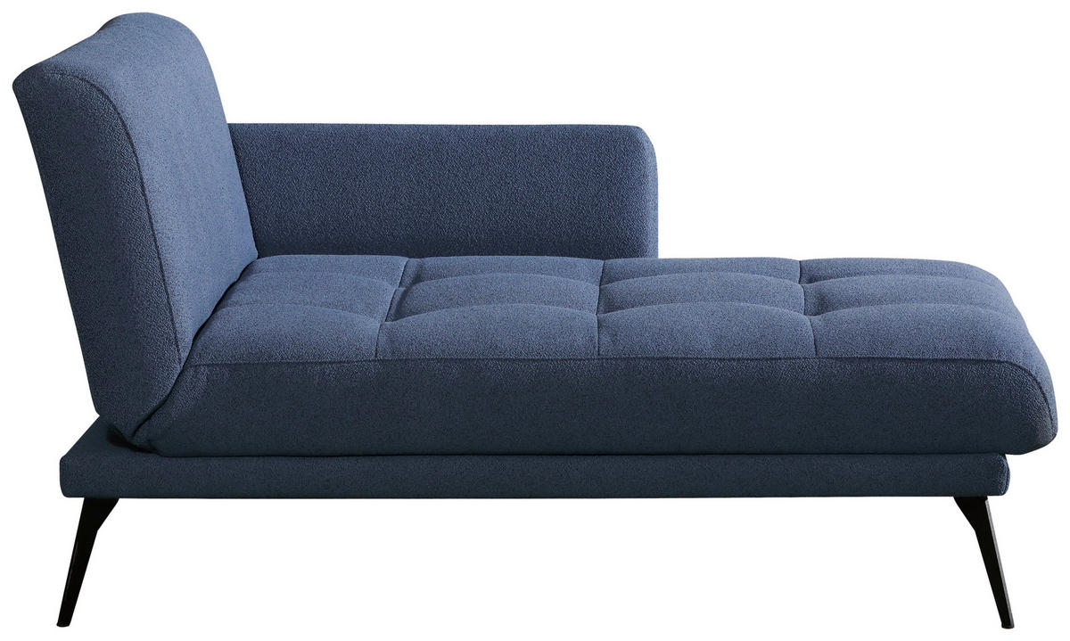 RÉCAMIERE in Dunkelblau  - Schwarz/Dunkelblau, Konventionell, Textil/Metall (200/85/106cm) - Novel