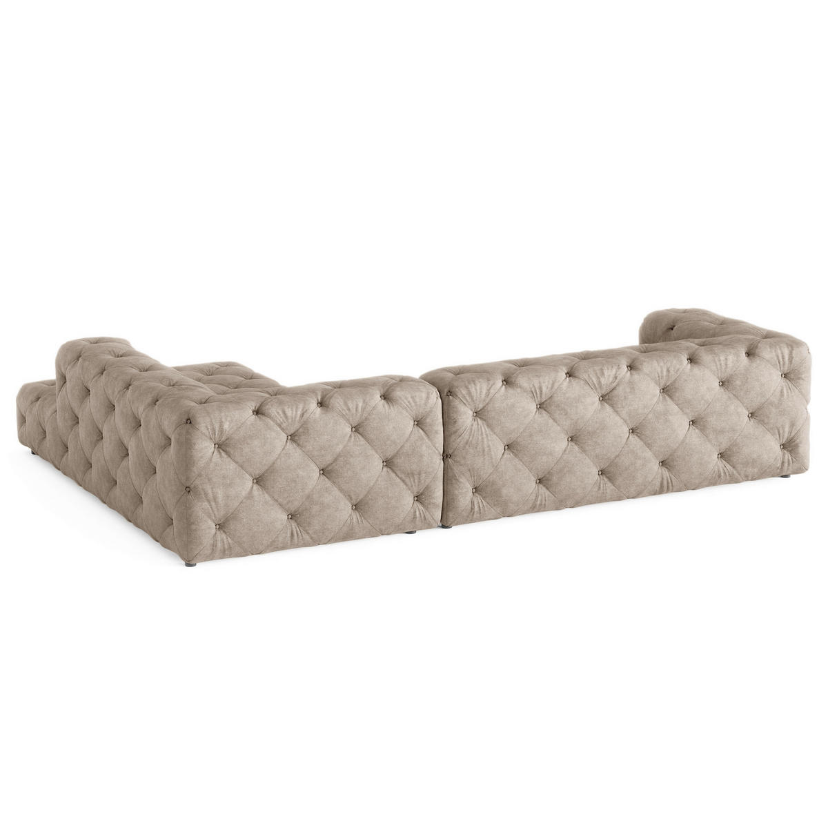 ECKSOFA Mikrofaser Cappuccino  - Schwarz/Cappuccino, Design, Kunststoff/Textil (325/228cm) - P & B