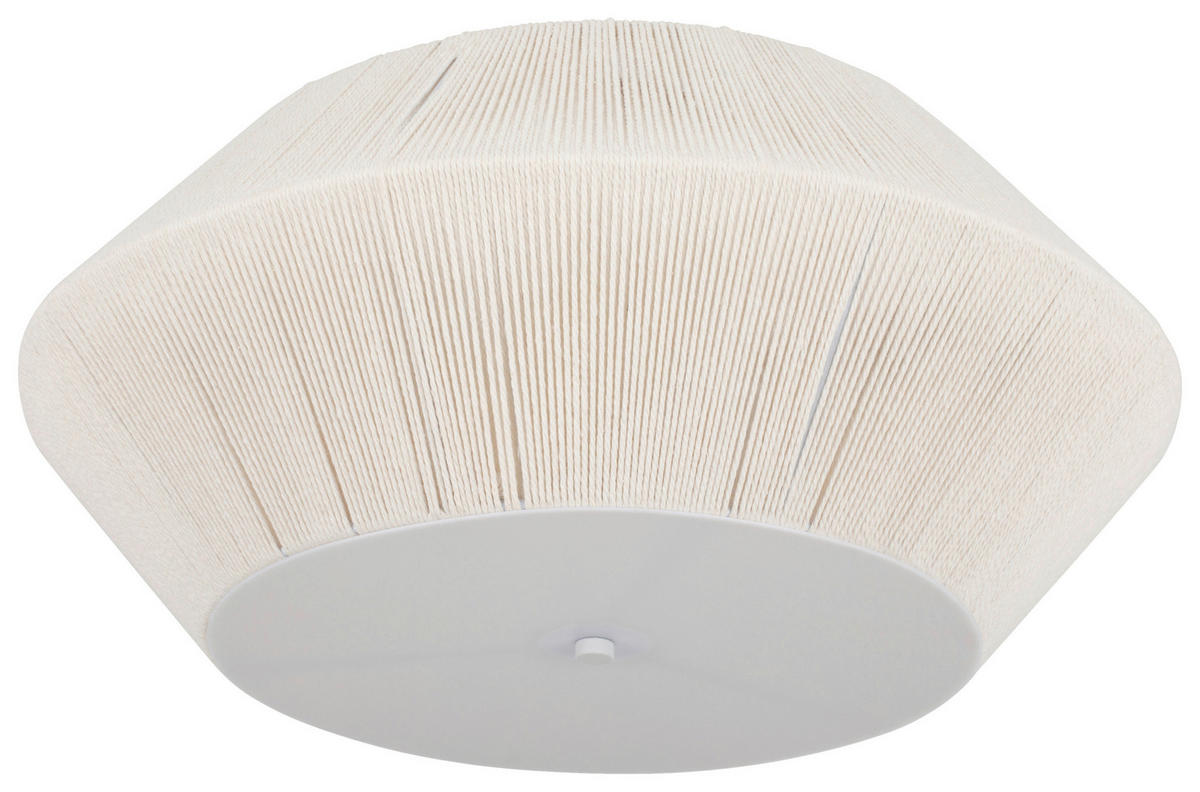 DECKENLEUCHTE  45/25 cm    - Weiß, Design, Textil/Metall (45/25cm) - Collet's Monde