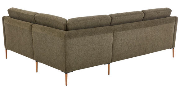 ECKSOFA Olivgrün Flachgewebe - Eichefarben/Olivgrün, Design, Holz/Textil (189/236cm) - Valnatura