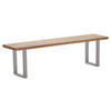 SITZBANK 180/45/40 cm Wildeiche, Edelstahlfarben Wildeiche  - Wildeiche/Edelstahlfarben, ROMANTIK / LANDHAUS, Holz/Metall (180/45/40cm) - Waldwelt