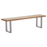 SITZBANK 220/45/40 cm Edelstahlfarben, Wildeiche Wildeiche  - Wildeiche/Edelstahlfarben, ROMANTIK / LANDHAUS, Holz/Metall (220/45/40cm) - Waldwelt