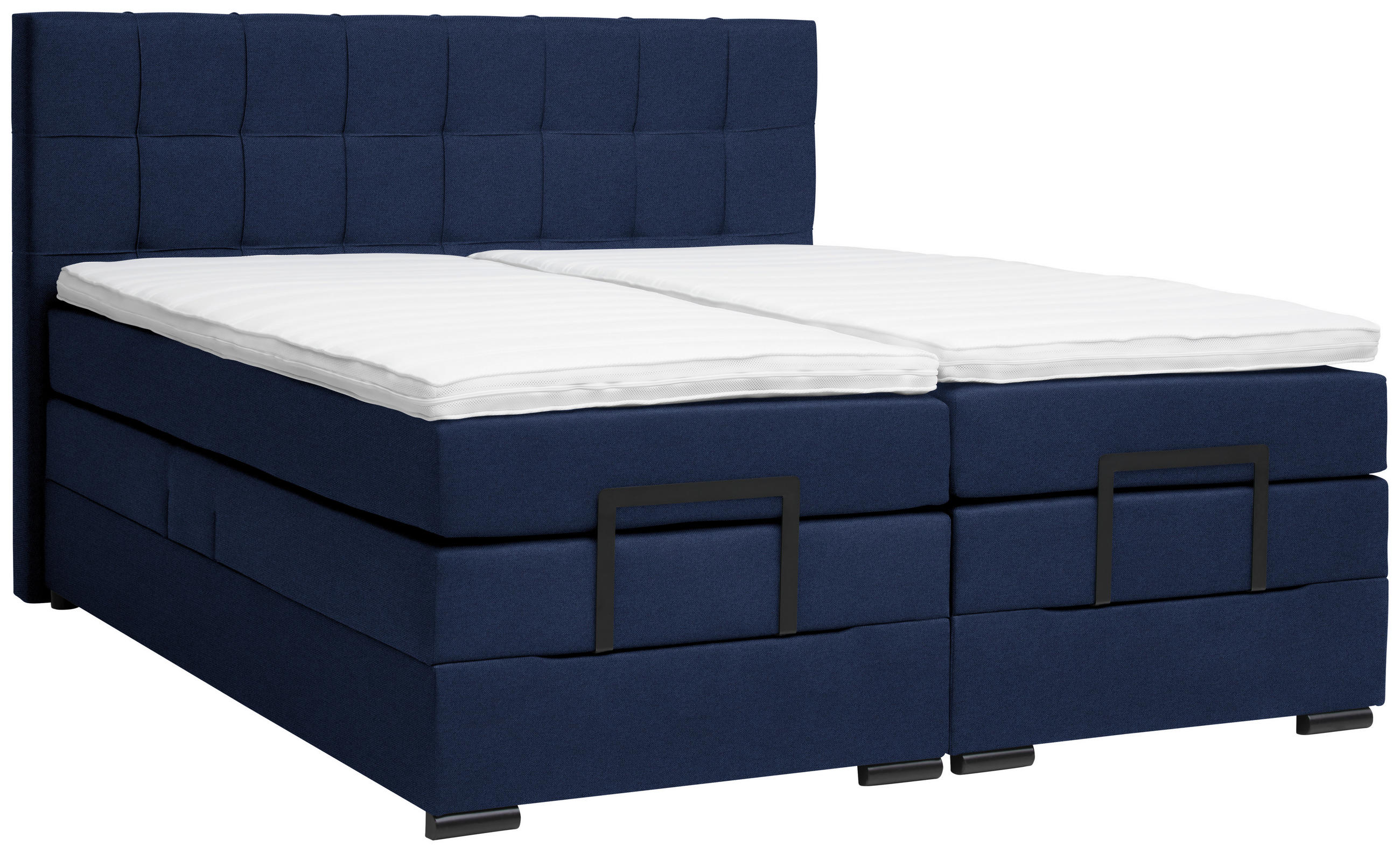 BOXSPRINGBETT 180/200 cm  in Dunkelblau  - Schwarz/Dunkelblau, Konventionell, Holz/Holzwerkstoff (180/200cm) - Moderano