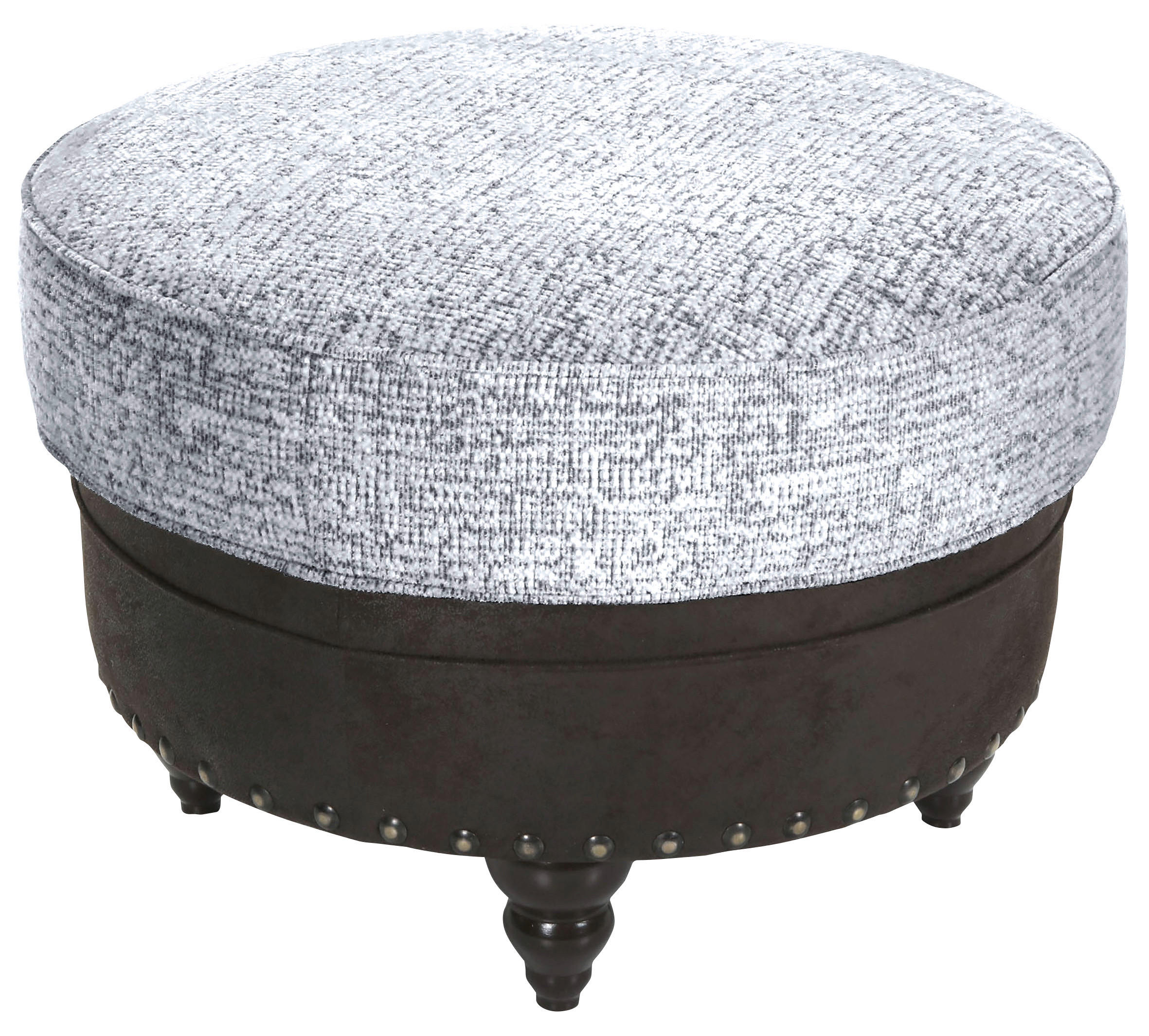 HOCKER in Textil Hellgrau, Dunkelbraun  - Dunkelbraun/Hellgrau, ROMANTIK / LANDHAUS, Holz/Textil (75/50/75cm) - Landscape