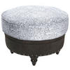 HOCKER Chenille, Mikrofaser Hellgrau, Dunkelbraun  - Dunkelbraun/Hellgrau, ROMANTIK / LANDHAUS, Holz/Textil (75/50/75cm) - Landscape