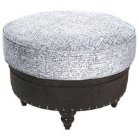HOCKER Chenille, Mikrofaser Hellgrau, Dunkelbraun  - Dunkelbraun/Hellgrau, ROMANTIK / LANDHAUS, Holz/Textil (75/50/75cm) - Landscape